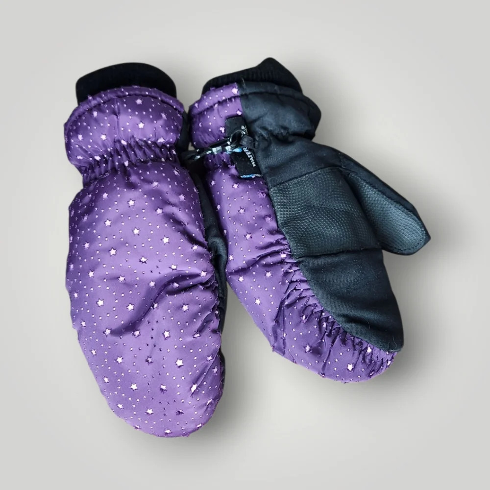 Coldfront Techwear Waterproof Purple Stars Youth Mittens Children's size 4 - 6x